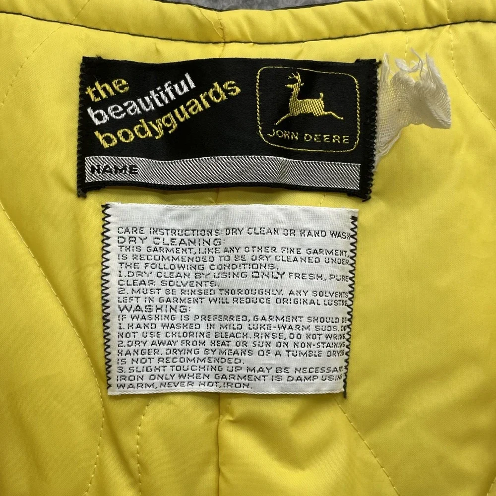 VTG John Deere Snow Bib Overalls Men's 46x34* Quilt Lined Snowboard Workwear Ski